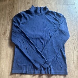 St John’s Bay Navy Blue Mockneck Turtleneck Layering Longsleeve Womens s cotton
